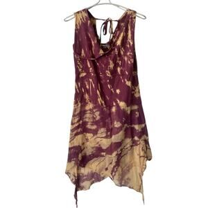 Jayli Dress Short Tie Dye Whimsical Fitted Purple Size Small